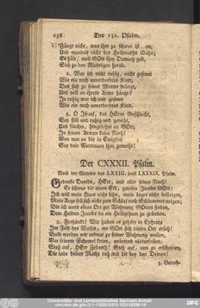 Der CXXXII. Psalm.