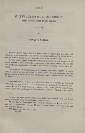 Su di un teorema sul calcolo simbolico nella teoria delle forme binarie.