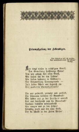 Triumphgesang der Lebendigen.