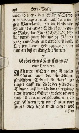 7. Gebet eines Kauffmans/ oder Handlers.