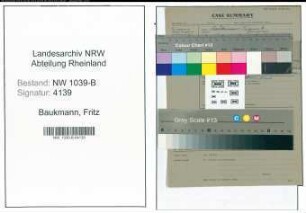 Entnazifizierung Fritz Baukmann , geb. 28.06.1878 (Finanzbeamter)