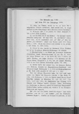 Zur Urkunde von 1464 auf Seite 305 des Jahrgangs 1888.