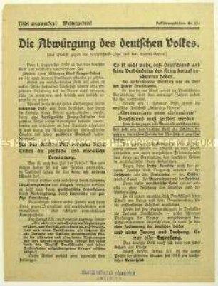 Flugblatt der Deutschen Erneuerungs-Gemeinde zur Kriegsschuldfrage und zum Dawes-Plan