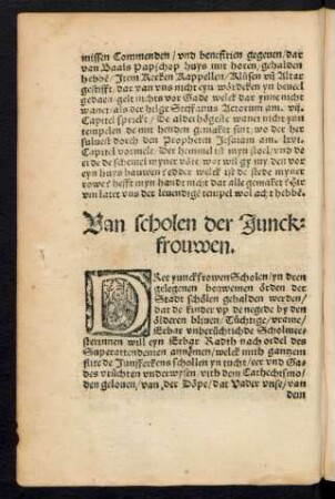 Van scholen der Junckfrouwen.