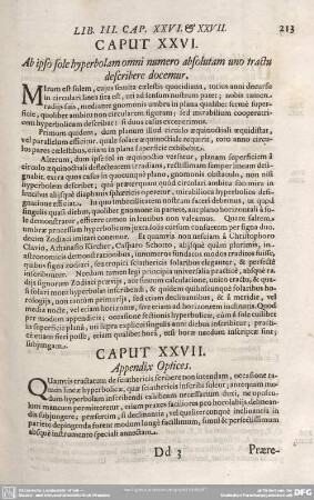 CAPUT XXVI. Ab ipso sole hyperbolam omni numero absolutam uno tractu describere docemur.