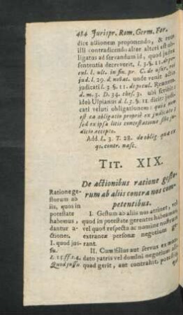 Tit. XIX. De actionibus ratione gestorum ab aliis conta nos competentibus