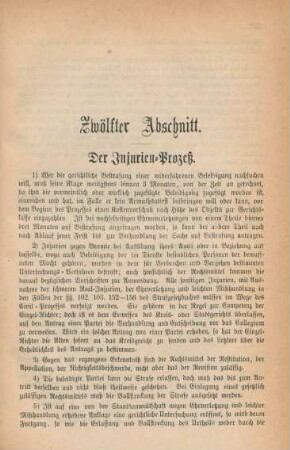 Zwölfter Abschnitt. Der Injurien-Prozeß