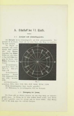 A. Lehrstoff der VI. Klasse