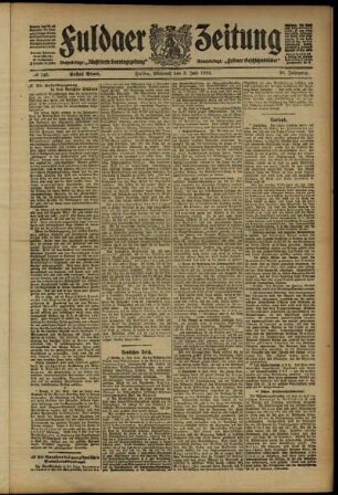 Erste Ausgabe vom Mittwoch, den 03. Juli 1912.