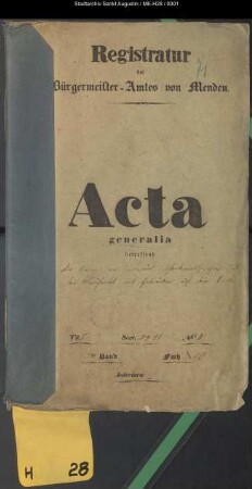 Kleinhandel mit geistigen Getränken, Nachweisungen Schankwirtschaften - generalia und specialia -