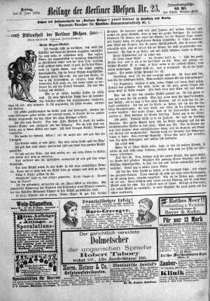 Beilage der Berliner Wespen Nr. 23
