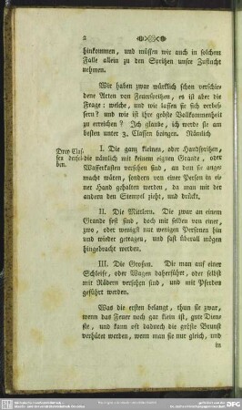 Drey Classen derselben
