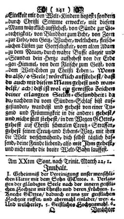 Am XX ten Sont. nach Trinit. Matth. 22,1