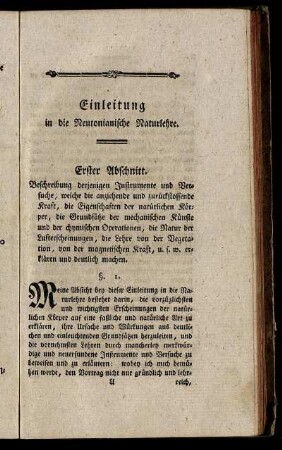 Erster Abschnitt. - Zweyter Abschnitt.