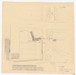 Bundesgartenschau 1955, Kassel: Haupteingang Stahlrohrgerüst 1:200, Verkleidung