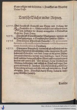 Teutsche Bücher in der Artzney.