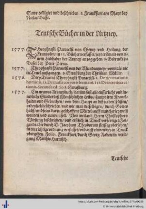 Teutsche Bücher in der Artzney.