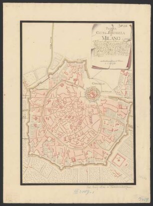 Pianta della Citta e Fortezza di Milano