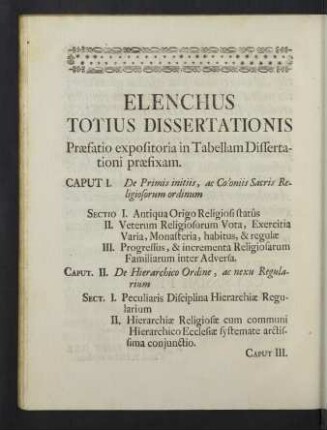 Elenchus totius dissertationis