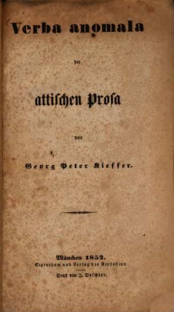 Verba anomala der attischen Prosa