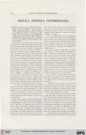 Cronaca artistica contemporanea