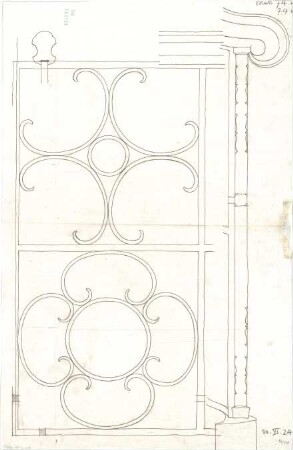 Fischer, Theodor; Nürnberg; Haus Adelsberger - Treppenhausgitter (Detail)