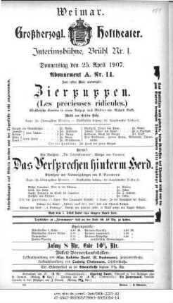 Zierpuppen (Les précieuses ridicules.)