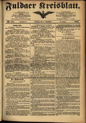 Ausgabe vom Freitag, den 06. November 1908.
