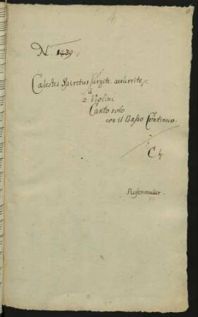 Caelestes spiritus surgite; S, vl (2), bc