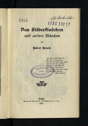 Das Silberkindchen und andere Märchen