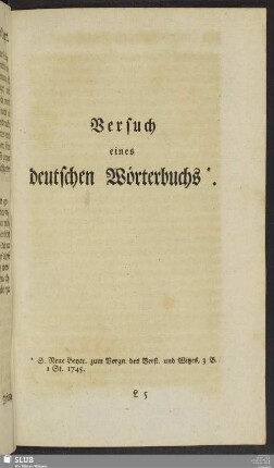 Versuch eines deutschen Wörterbuchs