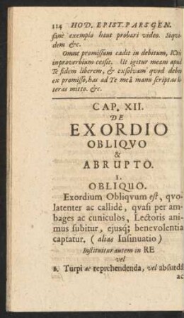 Cap. XII. De Exordio Obliquo & Abrupto.