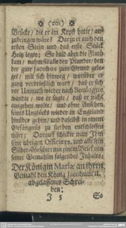 Der Königin Mariae an ihren Gemahl den König Jacobum II. abgelassenes Schreiben