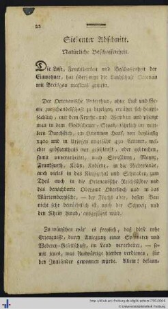 Siebenter Abschnitt. Natürliche Beschaffenheit.