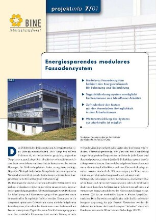 Energiesparendes modulares Fassadensystem.