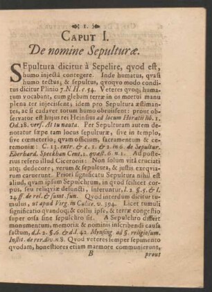 Caput I. De nomine Sepulturae.