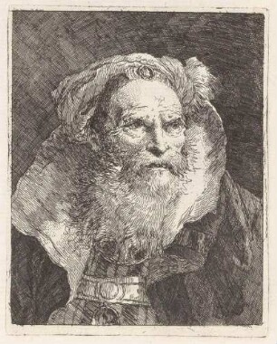 Alter Mann mit Turban, nach rechts gewandt, aus der Folge "Raccolta di Teste"