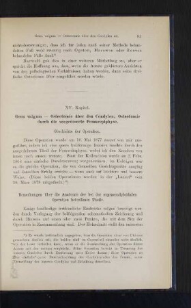 XV. Kapitel. Genu valgum - Osteotomie über den Condylen; Osteotomie durch die vergrösserte Femurepiphyse.