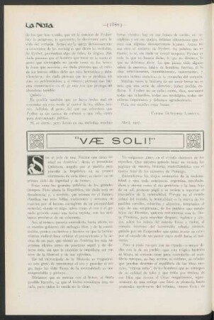 "Væ soli!"