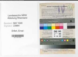 Entnazifizierung Ernst Erfert , geb. 03.11.1902 (Kaufmaennischer Angestellter)