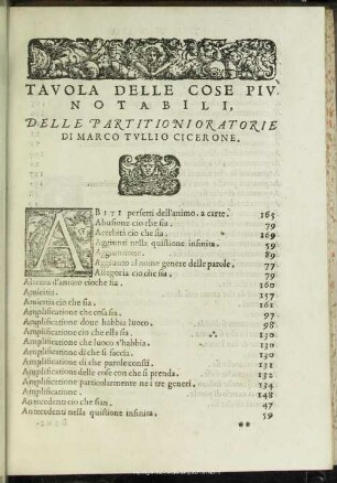 Tavola Delle Cose Piu Notabili