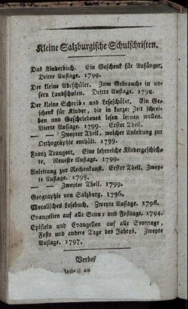 Kleine Salzburgische Schulschriften.