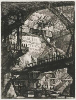 Titelblatt der Folge "Carceri d’invenzione" (Erfundene Kerker)