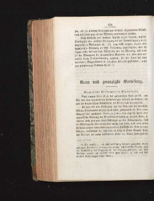 Neun und zwanzigste Vorlesung