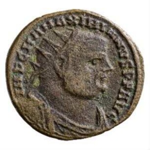 Münze, Follis (Follaro), 296 - 297 n. Chr.