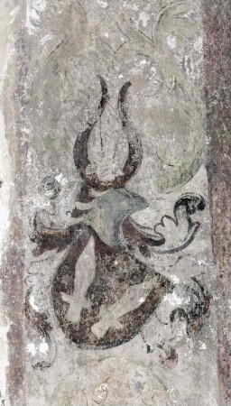 Madonna und Wappenbild in der rechten Fensterlaibung — Wappen