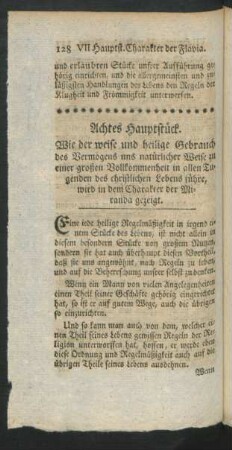Achtes Hauptstück. Wie der weise und heilige Gebrauch des Vermögens uns natürlicher Weise zu einer großen Vollkommenheit ...