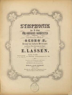 Symphonie in D Dur für großes Orchester