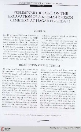 17: Preliminary report on the excavation of a kerma-horizon cemetery at Hagar el-Beida 11