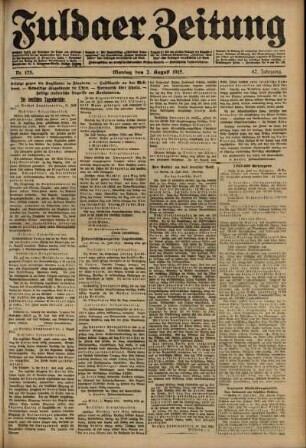 Ausgabe vom Montag, den 02. August 1915.